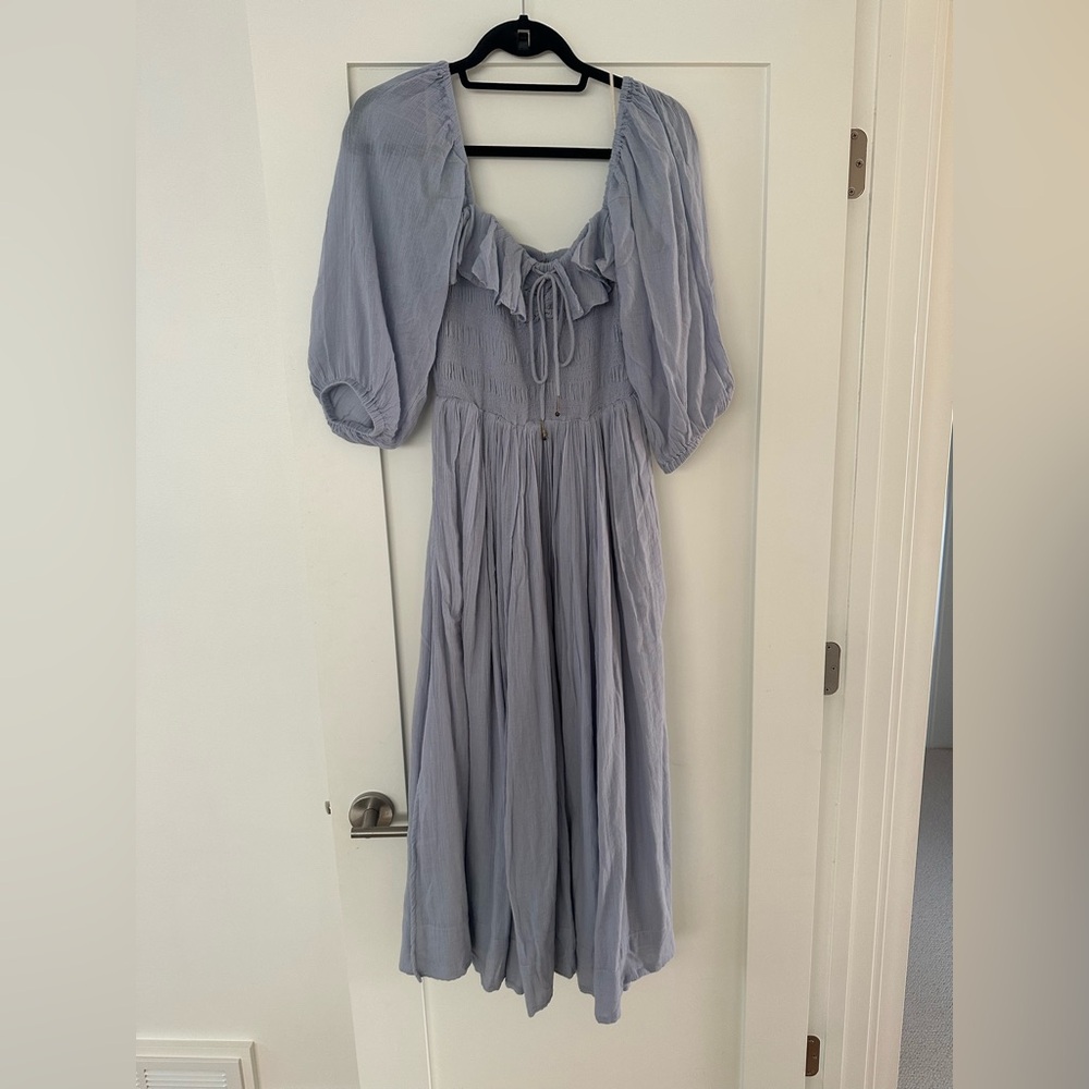 Free People Light Blue Off-Shoulder Maxi Dress